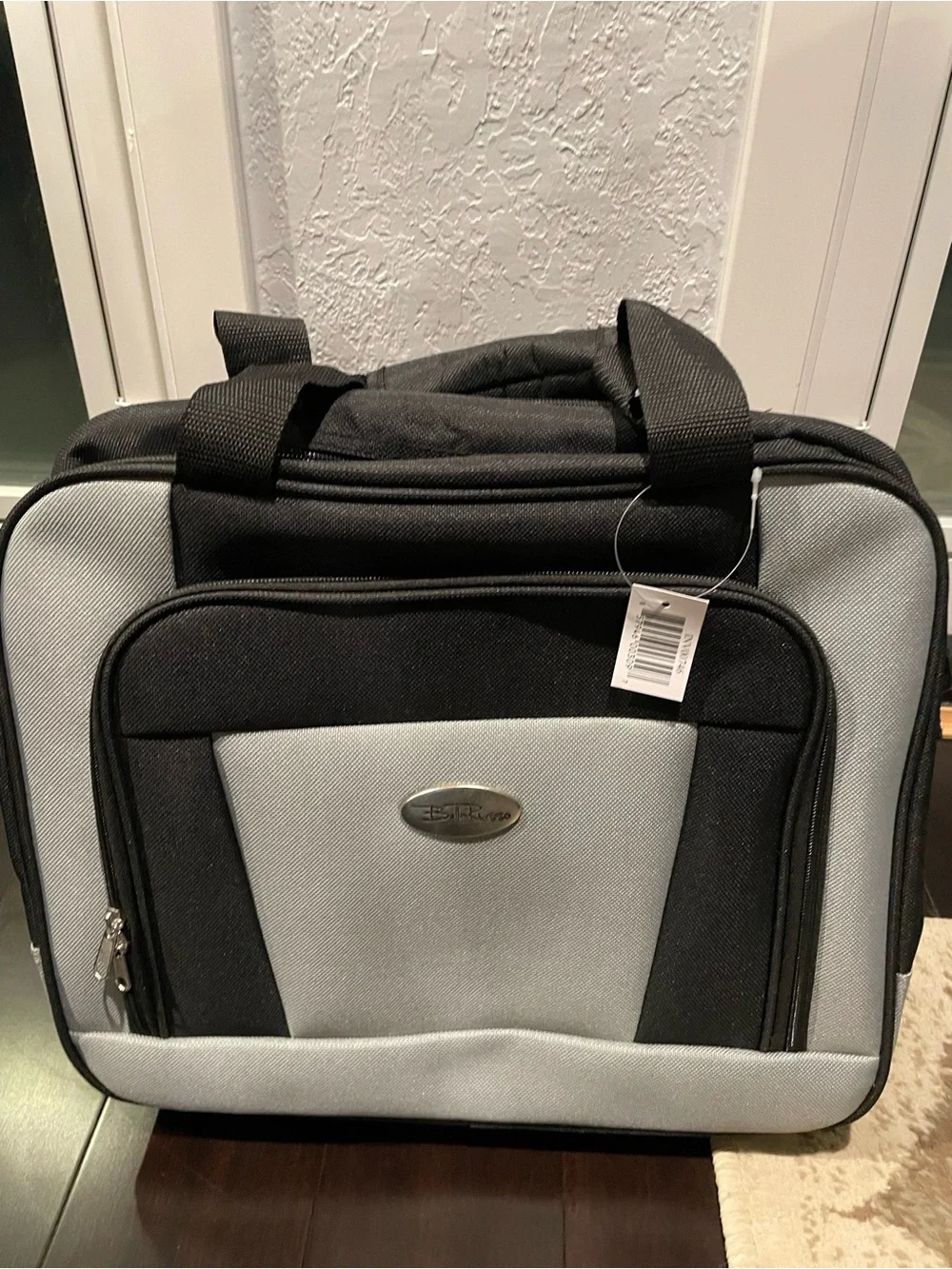 Black and Light Gray Briefcase Laptop Bag